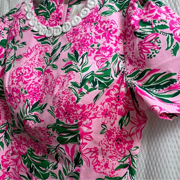 LILLY PULITZER Mila Short Sleeve Stretch Shift Dress Conch Shell Pink 6 - Picture 5 of 12